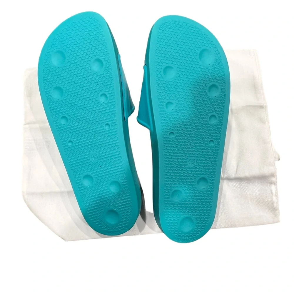 Palm Angels LIGHT BLUE POOL SLIDER LOGO Sandals Men’s Size 10